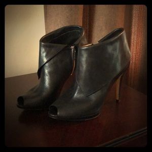 Black Michael Kors Kendra Peep Toe Bootie